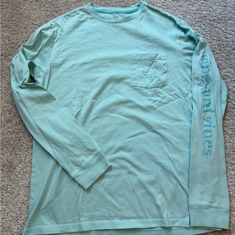 Vineyard Vines Men's Teal Long Sleeve Tee